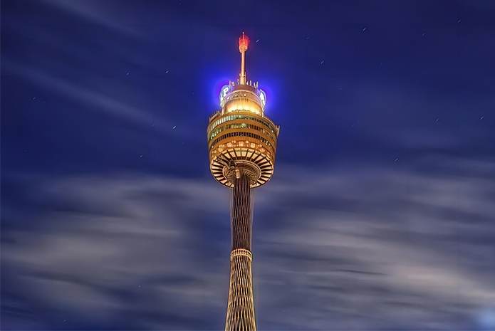 悉尼悉尼塔夜晚璀璨外景