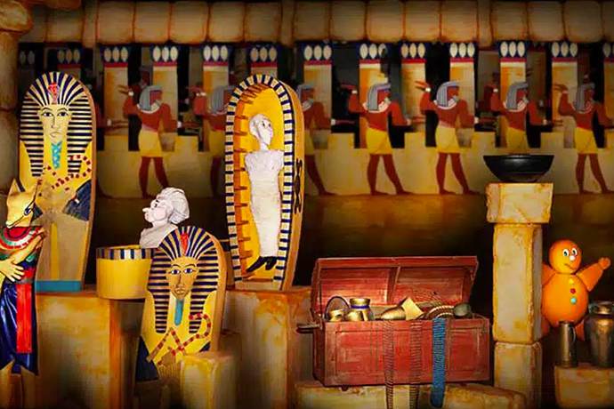 阳光海岸姜工厂展出的埃及壁画和姜饼人构成了一副美丽的风景画卷